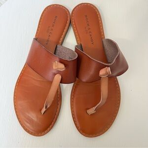 Rock & Candy By Zigi Brown Vegan Leather Thong Sandals Bohemian Festival Size 8